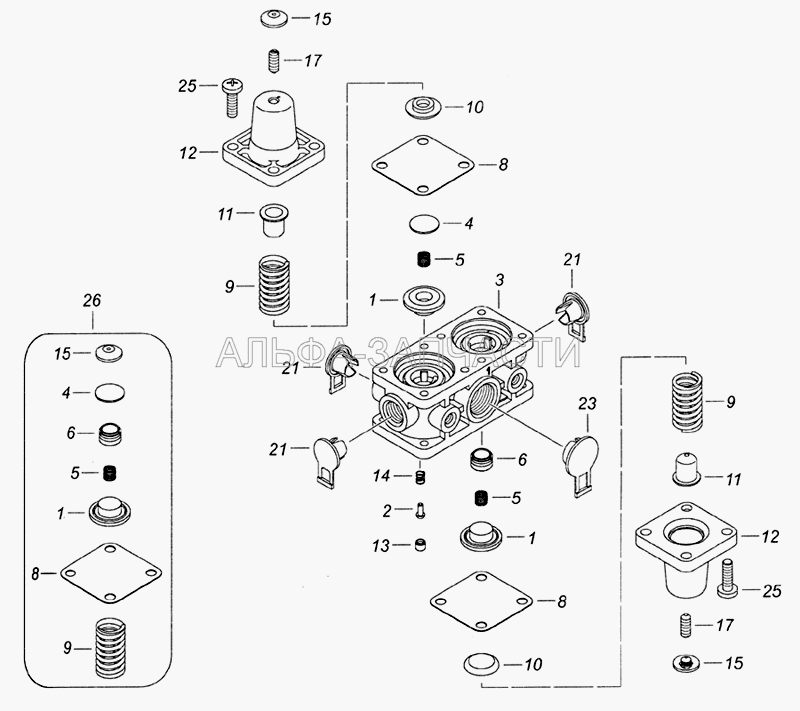 53205-3515400-10 Клапан защитный четырехконтурный  